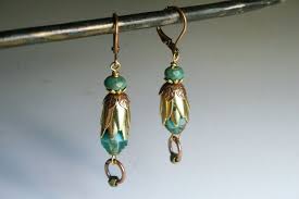 Rustic Czech Glass Garden Dangle Earrings – AlchemyArtworks