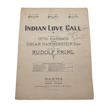 Vintage Sheet Music 1924 Indian Love Call Piano Voice ...