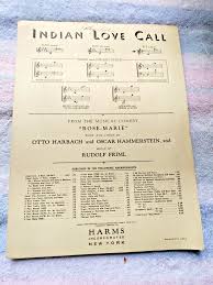 SHEET MUSIC INDIAN LOVE CALL FROM MUSICAL ROSE-MARIE 1924 | eBay