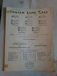 Indian Love Call Sheet Music 1924 Rose-Marie Harbach ...