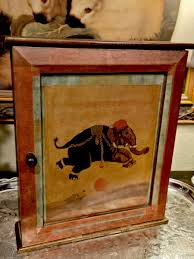 Small Door Cabinet-w/Vintage Inspired Elephant On a Ball Art-13.5"H X 11.25"W- | eBay