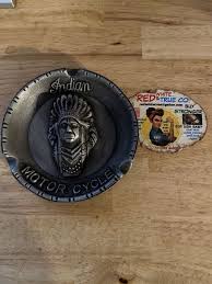 Indian Motorcycles Ashtray Metal 3/4Lb Patina Cigar Fatboy Collector Aficionado | eBay