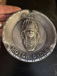 Indian Motorcycles Ashtray Cigar Cigarette Smoker GIFT Fatboy Metal 3/4LB Patina | eBay