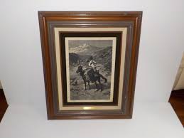Frederic Remington Marble Etching "Indian Trapper" Framed, Matted 172/7500 Rare | eBay