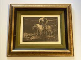 Mary Lehman Etching Bandit Bandito Cowboy Mexican Western Men On Horses Listed | eBay