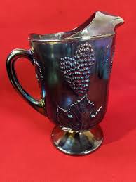 Indiana Carnival Glass Pitcher Blue Harvest Grape Vine ...