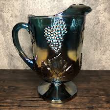 Vintage Indiana Glass Peacock Cobalt Blue Carnival Glass ...