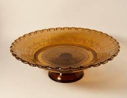 Vintage Indiana Amber glass pedestal fruit | Mercari