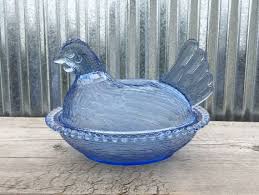 Indiana Glass Hen on Nest-blue Glass Hen-ice Blue Glass Nesting Hen-indiana Blue Glass Nesting Hen - Etsy Singapore