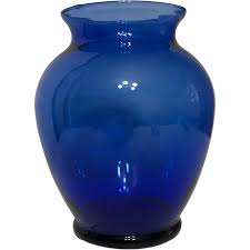 Cobalt Blue Wide Mouth Vase. For Sale at Ruby Lane