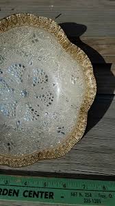 Stunning Decorative Bowl Gold Silver Colored Glass 8" | eBay