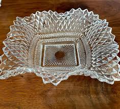 1960's Federal Glass Co, "traditions" Mini Diamonds Clear Sq. Bonbon Dishes, Wavy Molded Pressed Glass Super Sparkling, Excellent VTG Cond. - Etsy