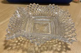 Vintage Clear Diamond Point square Candy/Nut/Trinket Dish Classic | eBay