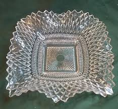 Vintage Indiana Glass Diamond Point Ruffled Edge Square Candy Dish/Ashtray | eBay Australia