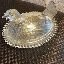 Vintage Indiana Glass "hen on a Nest" Clear Glass Chicken Shape (2 Piece) Dish - Etsy