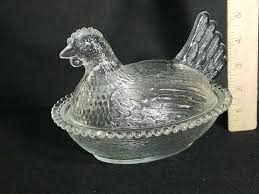Vintage Glass Westmoreland Hen On A Nest Chicken Candy Dish ...
