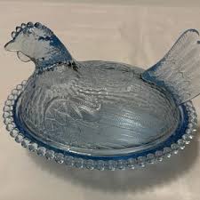 Rare Blue Indiana Glass Nesting Hen - Etsy