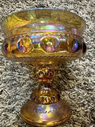 Indiana Colony Glass Iridescent Gold Carnival Kings Crown ...