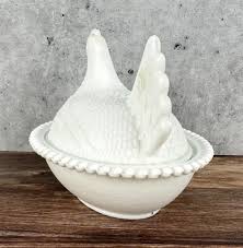 Sold at Auction: Milk Glass Hen On A Nest