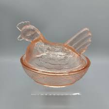 Hansen Light Pink Hen On Nest Covered Candy Trinket Dish | eBay