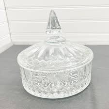 Vintage Indiana Glass Candy Dish: Clear Crystal Lidded ...