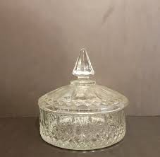 Indiana Glass Clear "princess" Giftware Powder / Candy Box ...