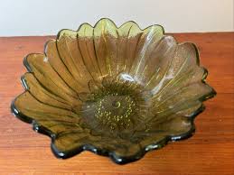 Indiana Glass Green Sunflower Bowl | eBay