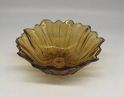 Vintage Anchor Hocking Sunflower Salad Bowl in Amber ...