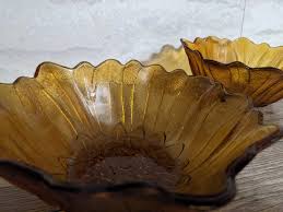 Vintage Set of 2 Indiana Glass Harvest Gold Sunflower Bowls ...