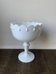 Vintage Milk Glass Goblet Planter With Scalloped Rim - Houseplant Planter, Farmhouse Decor, Plant Lover Gifts, Indoor Planter, Shabby Chic - Etsy
