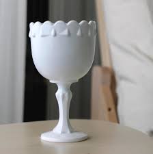 White Glass Pedestal Urn Tall - Etsy