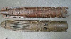 Vintage Handmade Tall Indonesian Voodoo Wooden Masks Set of 2 | eBay