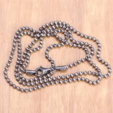 Sterling Silver 2mm Bead Chain Necklace, Minimalist Unisex ...