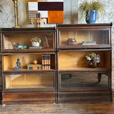 Antique "Macey" Barrister Oak Bookcase with Retractable Glass Doors – Out Of The Box