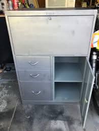 Vintage Metal Cabinet Drop Down Desk 3 Draws 1 Door From 60s ...