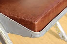 Vintage Leather Airplane Chairs With Riveted Aluminum and Leather Cushions For Sale at 1stDibs