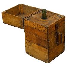 Rustic French 19th Century Pine or Oak Tantalus Wine Box ...