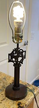 Rustic Metal Cabin Decor Table Lamp Base w/Harp Holder Bear ...