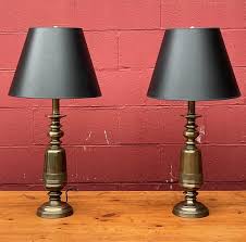 Pair of American 1950s Sculptural Brass Lamps For Sale at 1stDibs