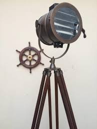 Vintage Antique Brown Tripod Floor Lamp Shutter Design - Etsy