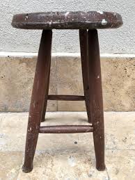 Very Old Worn Wood Painter's Stool - Etsy