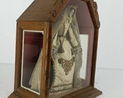 Antique Hand Carved Wood Chapel Niche Shrine With Hand Made ...