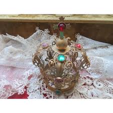 Older Vintage Infant Prague Santos Saints Statue Jeweled Filigree . For Sale at Ruby Lane