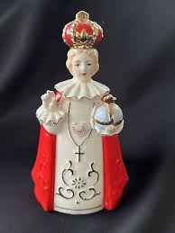 BRINN'S Vtg Infant Jesus of Prague Glaze Ceramic Statue ...