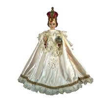 vtg 1960's Infant Of Prague Jesus Tall Chalkware Statue Made in Itally 17'' tall