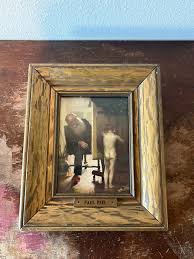 Vintage Paul Peel Print “the Tired Model” Framed Gold Frame Name Plate Gallery Wall Wall Decor Nude Boy Painter Artist Canadian - Etsy