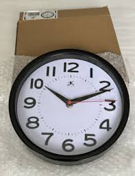 NEW Infinity Instruments 9” Black Home Office Analog Clock ...