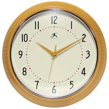 Infinity Instruments Retro Round Saffron Aluminum Wall Clock ...
