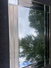 1970s Mid Century Modernist brass beveled subtle rose colored wall mirror | eBay