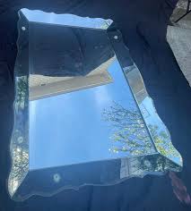 Wonderful Vintage Mid-Century Modern Scalloped Edge Venetian Italian Wall Mirror For Sale at 1stDibs